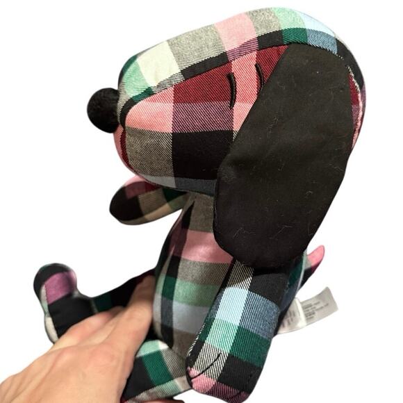 Vera Bradley Peanuts Snoopy Plush Stuffed Animal, Plaid Ribbon - Picture 3 of 7